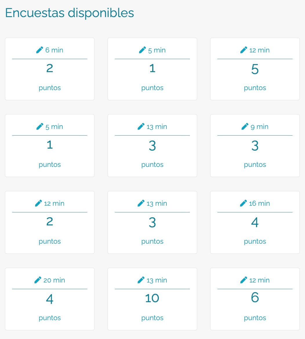 Muestra de encuestas pagadas Surveyeah
