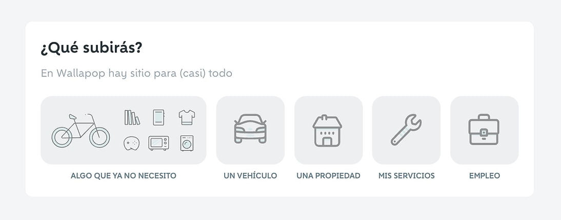 Pantalla crear un anuncio Wallapo